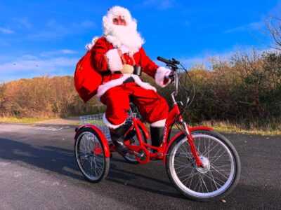 santa on a tricycle