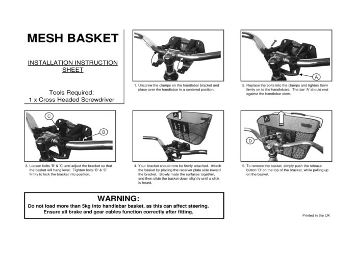 instruções da cesta
