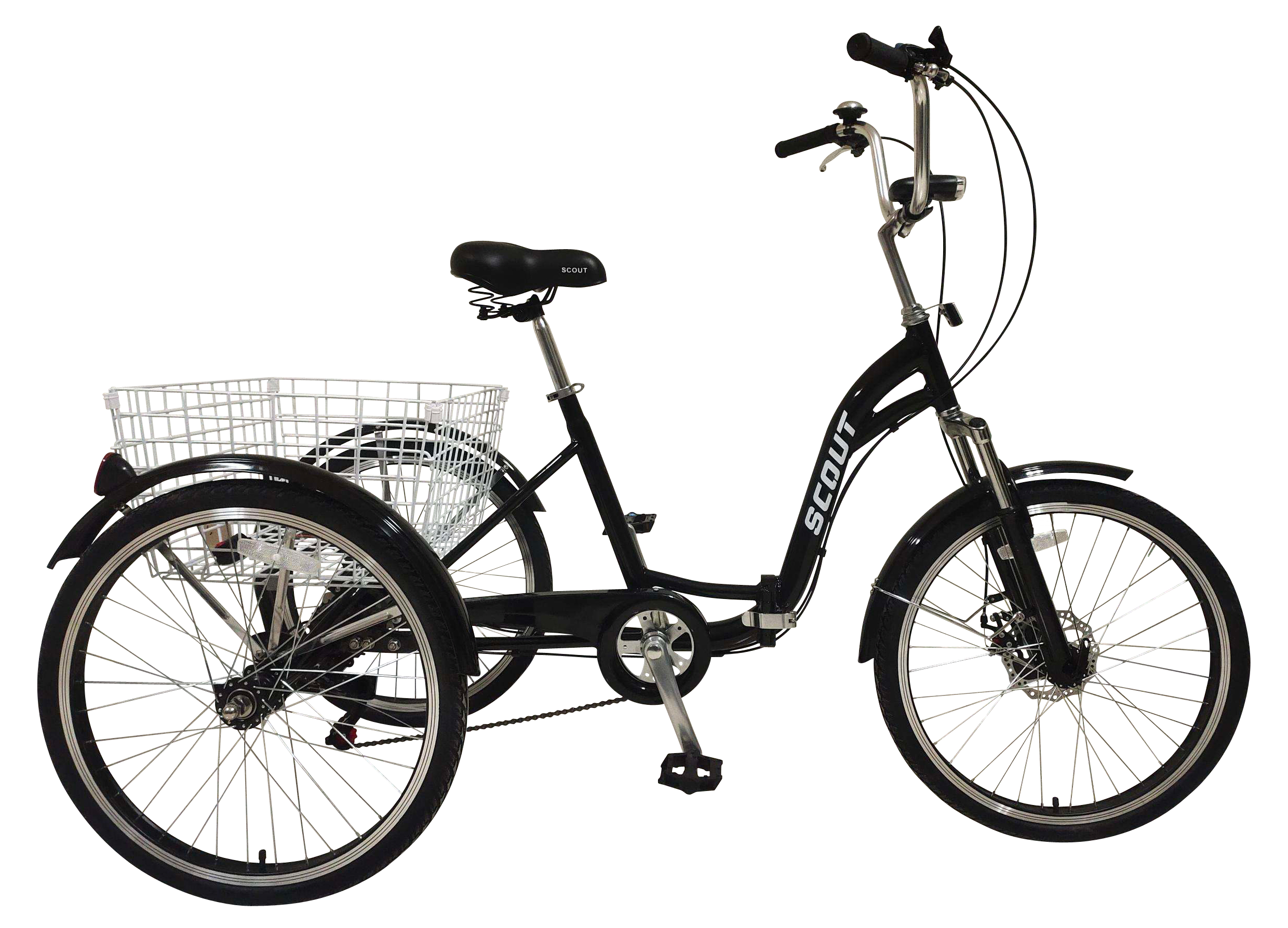 7 Marce Sehrgo ZEHNHASE Triciclo per Adulti 24 Pollici con Cestino di acquisto Telaio in Lega Trike Bike Pieghevole per Adulti e Anziani Grigio Argento 