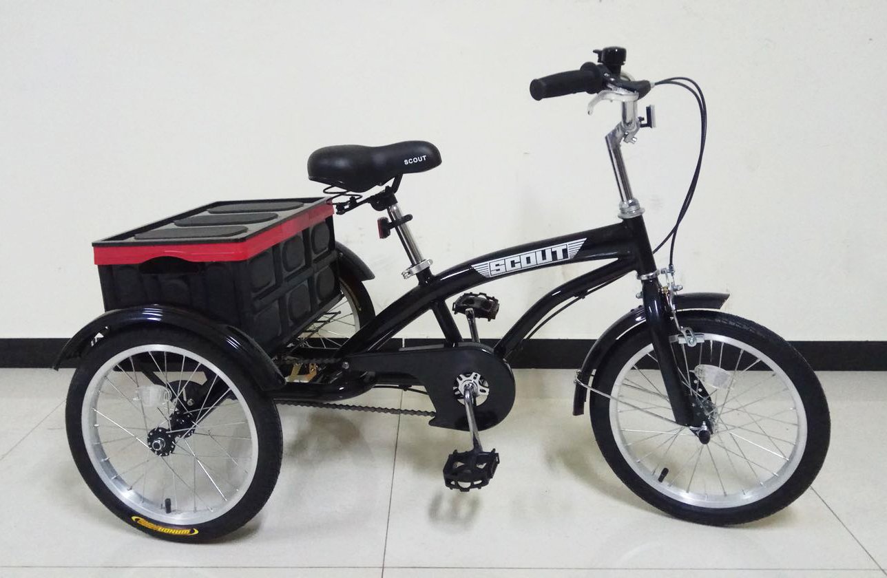 Fridgestea 16 inch driewieler voor kinderen, 7-10 jaar, robuuste kinderfiets van koolstofstaal, met 110 lbs draagkracht, 3 wielen, cruiser, fiets met boodschappenmand en in hoogte verstelbare zitting
