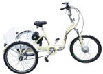 krem elektrikli üç tekerlekli bisiklet