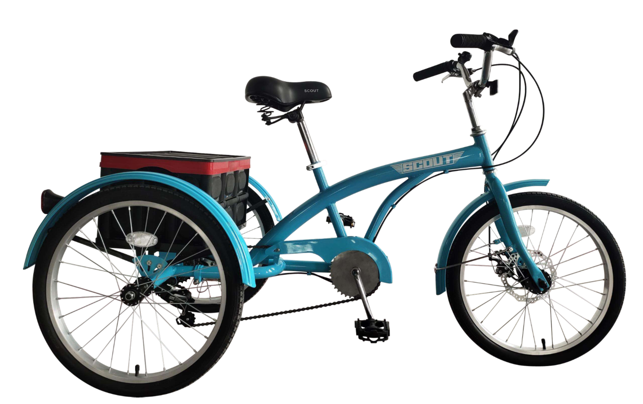 blaugrünes Dreirad