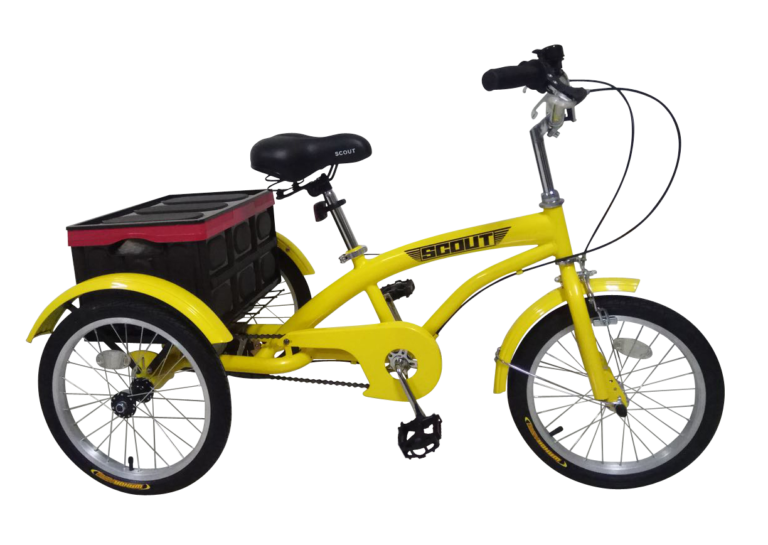žuti dječji tricikl